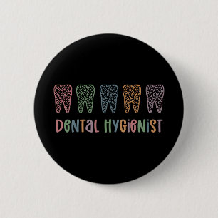Zahnarzthygienist   RDH Dentist Leopard Zahnspende Button