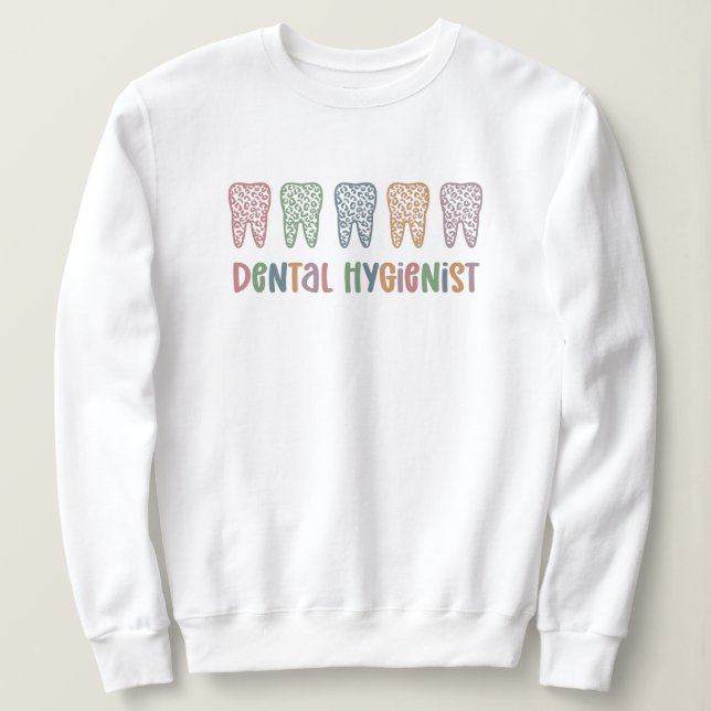 Zahnarzthygienist | RDH Dentist Leopard Zahnspende Sweatshirt (Design vorne)