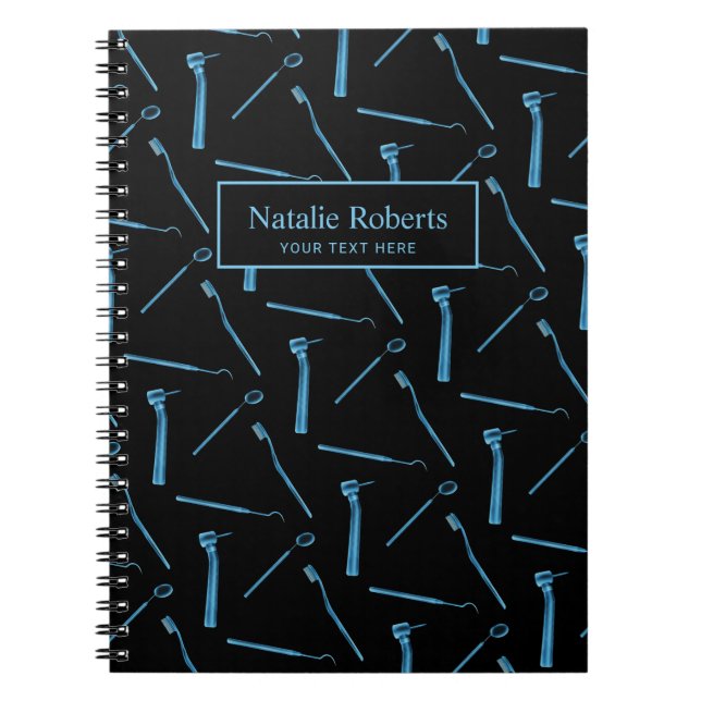 Zahnarzthygienist Xray Dental Instruments Black Notizblock (Vorderseite)