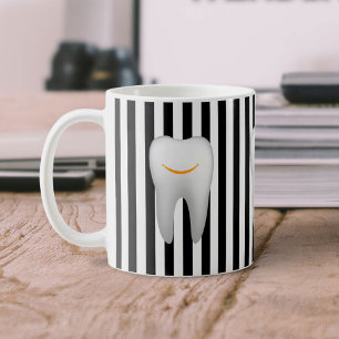 Zahnarzthygienist Zahnärztin Moderne Streifen Kaffeetasse