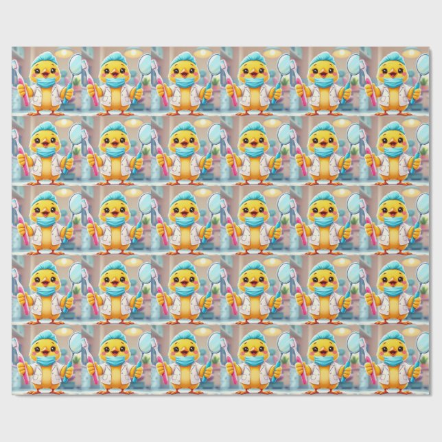 Zahnärztin-Huhn-Geschenkpapier Geschenkpapier (Flach)
