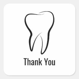 Zahnarztklinik Dental Tooth Danke Quadratischer Aufkleber