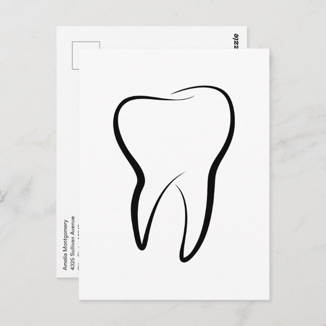 Zahnarztklinik Mundhygiene Postkarte (Vorne/Hinten)