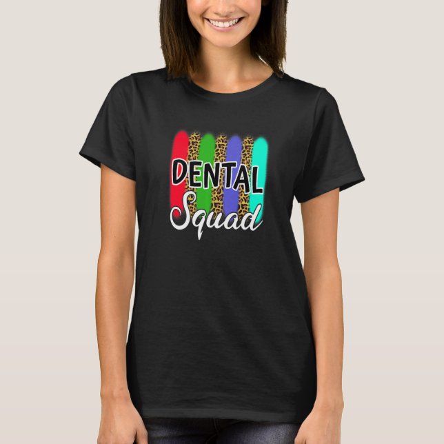 Zahnarztleopard Druckzahnärztin Hygie T-Shirt (Vorderseite)