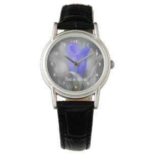 Zahnärztliche Blume in Schwarz-Weiß-Personalisiert Armbanduhr