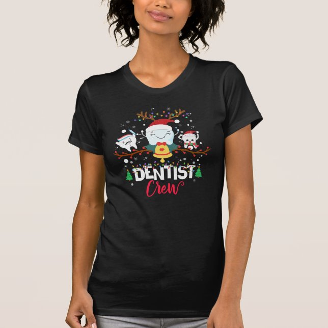 Zahnärztliche Crew Weihnachtsfrauen T - Shirt (Vorderseite)