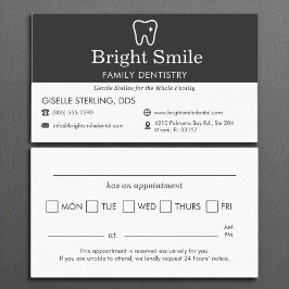 Zahnärztliche Erinnerung Zahnärztliche Zahnärzte Visitenkarte