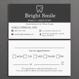 Zahnärztliche Erinnerung Zahnärztliche Zahnärzte Visitenkarte