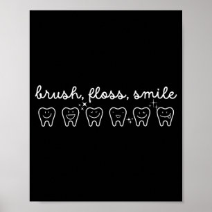 Zahnärztliche Hygienikerin Bürste Zahnseide Lächel Poster