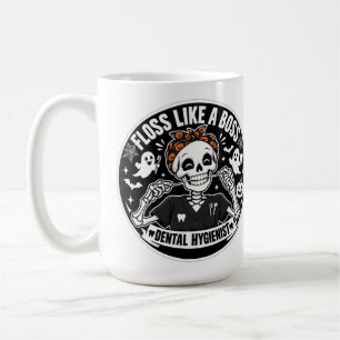 Zahnärztliche Hygienikerin Halloween-Skelett  Kaffeetasse