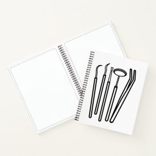 Zahnärztliche Werkzeuge Line Art Minimalistische S Notizbuch