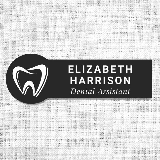 Zahnarztlogo Zahnarztbüro schwarz Namensschild (Von Creator hochgeladen)
