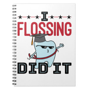 Zahnarztschulen Abschluss Funny Flossing Notizblock