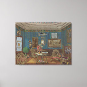 Zahnarztwartezimmer Wasserfarbe Gouache Vintage Leinwanddruck