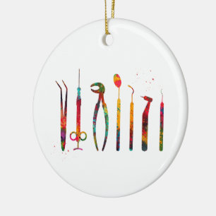 Zahnarztwerkzeuge Keramik Ornament