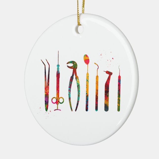 Zahnarztwerkzeuge Keramik Ornament (Links)