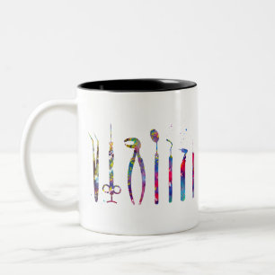 Zahnarztwerkzeuge Zweifarbige Tasse