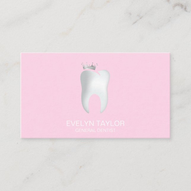 Zahnarztzahn Zahnklinik Whitening Smile Crown Visitenkarte (Vorderseite)