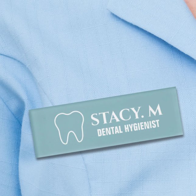 Zahnarztzahnärztin Namenschild (Tooth Dentist Assistant Hygienist Dental Office Name Tag)