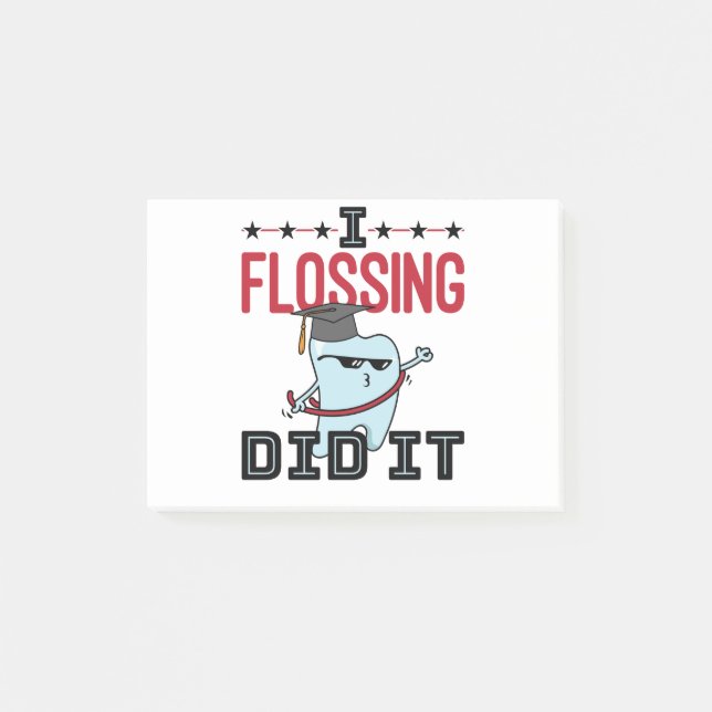 Zahnarztzahnärztliche Abschluss  Funny Flossing Post-it Klebezettel (Vorderseite)