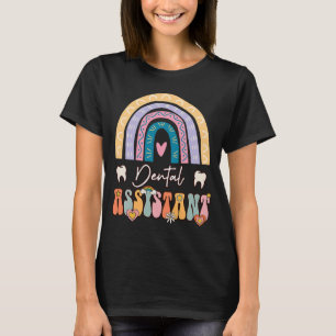 Zahnassistent Groovy Retro Vintag Rainbow Niedlich T-Shirt