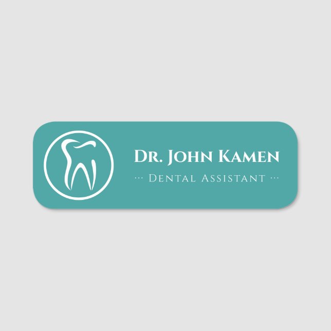 Zahnassistent | Zähne-Logo Namensschild (Vorderseite)