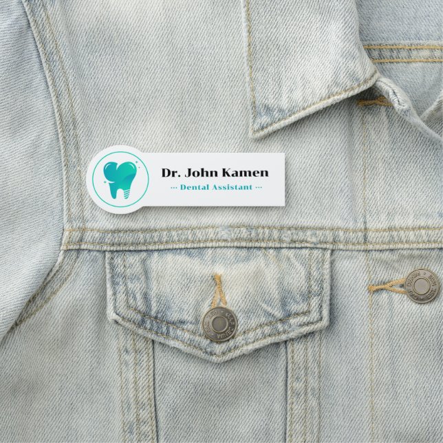 Zahnassistent | Zähne-Logo Namensschild (Beispiel)