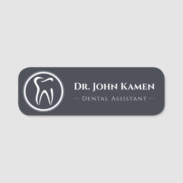 Zahnassistent | Zähne-Logo Namensschild (Vorderseite)