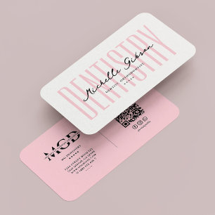 Zahnästhetische Pastel Pink Kosmetikzahnärztin Visitenkarte