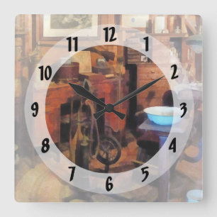 Zahnbüro mit Drill Quadratische Wanduhr