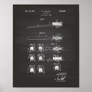 Zahnbürste 1941 Patent Kunst Tafelbild Poster