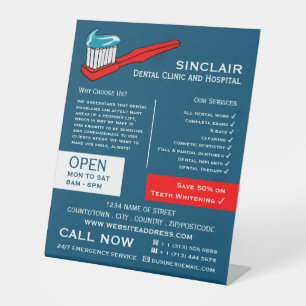 Zahnbürste und Zahnpasta, Zahnmedizin, Zahnarztwer Sockelschild