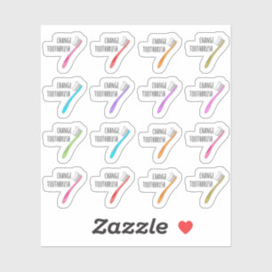 Zahnbürste Wechsel Erinnerung DentalCare Bujo Plan Aufkleber