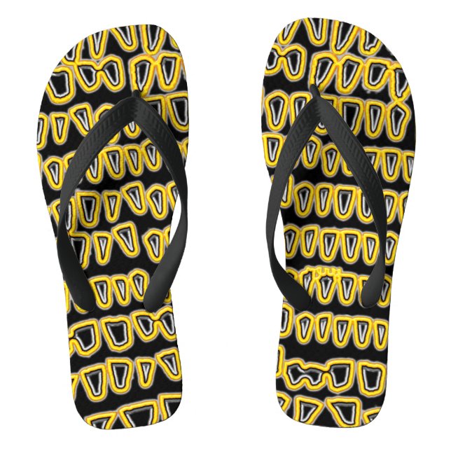Zähnchen Zahnarzt Orthodontist NEON gelb Flip Flops (Fußbett)