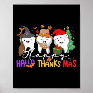 Zähne Halloween Erntedank Weihnachtskids Men De Poster