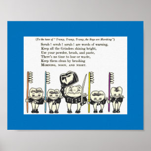 Zähne: Kinderzelt Brushing Song etwa 1922 Poster