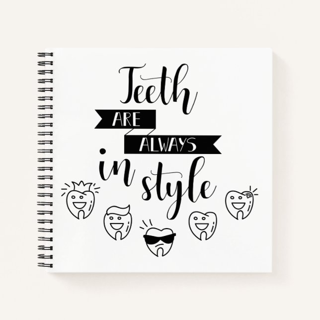 Zähne sind immer im Stil Notizbuch (Vorderseite)