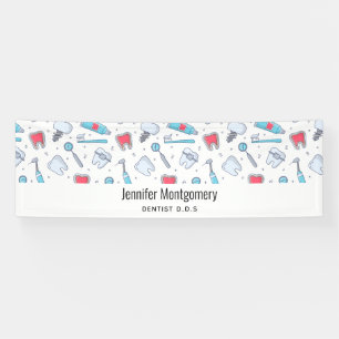 Zähne und Werkzeuge - Dental Pattern Business Banner