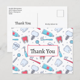 Zähne und Werkzeuge Dental Pattern Vielen Dank Postkarte