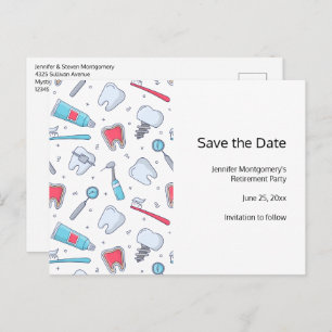 Zähne und Werkzeuge für die elterliche Pflege von Ankündigungspostkarte