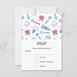 Zähne und Werkzeuge Zahnmuster RSVP Karte