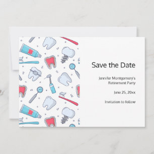 Zähne und Werkzeuge Zahnmuster Save The Date
