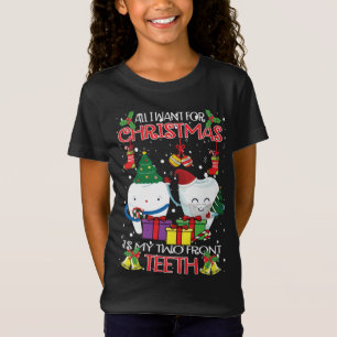 Zähne Weihnachtsmannmütze hässlicher Weihnachtssüß T-Shirt