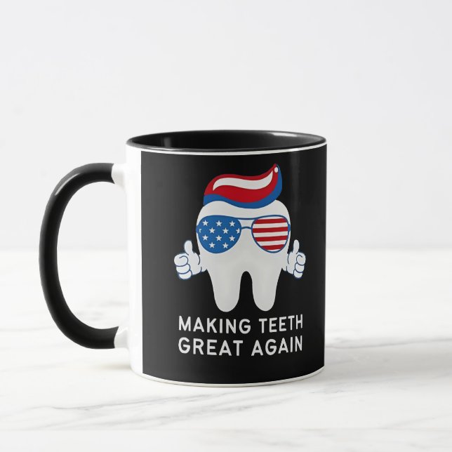 Zähne wieder groß 4. Juli Zahn Tasse (Links)