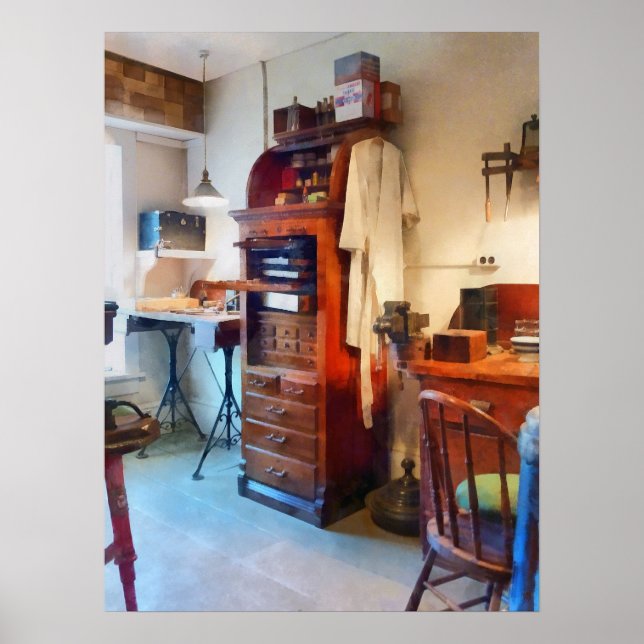 Zahner-Labrador mit Laborkittel Poster (Vorne)