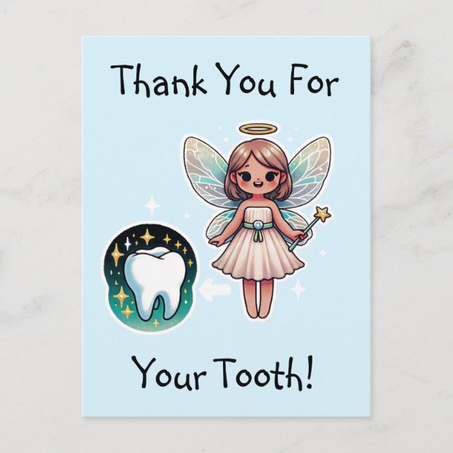 Zahnfee Danke Postkarte (Vorderseite)