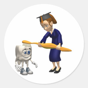 Zahnhygiene oder Zahnarztgeschenke für Abschlüsse Runder Aufkleber