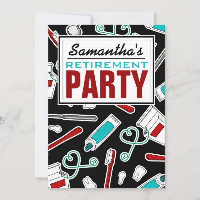 Zahnhygiene / Zahnärztliches Party Einladung (Vorderseite)