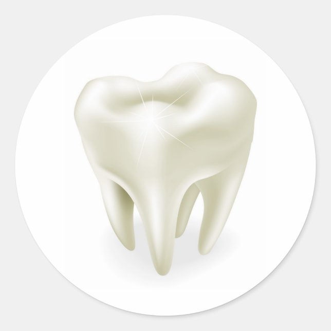 Zahnillustration Runder Aufkleber (Vorderseite)