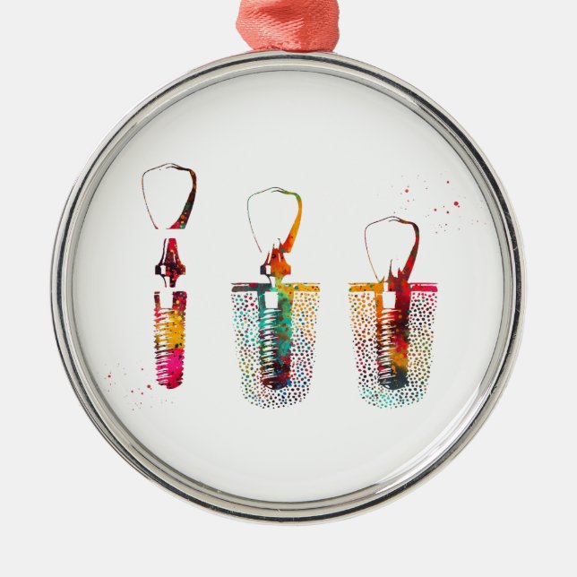 Zahnimplantationsverfahren Ornament Aus Metall (Vorne)